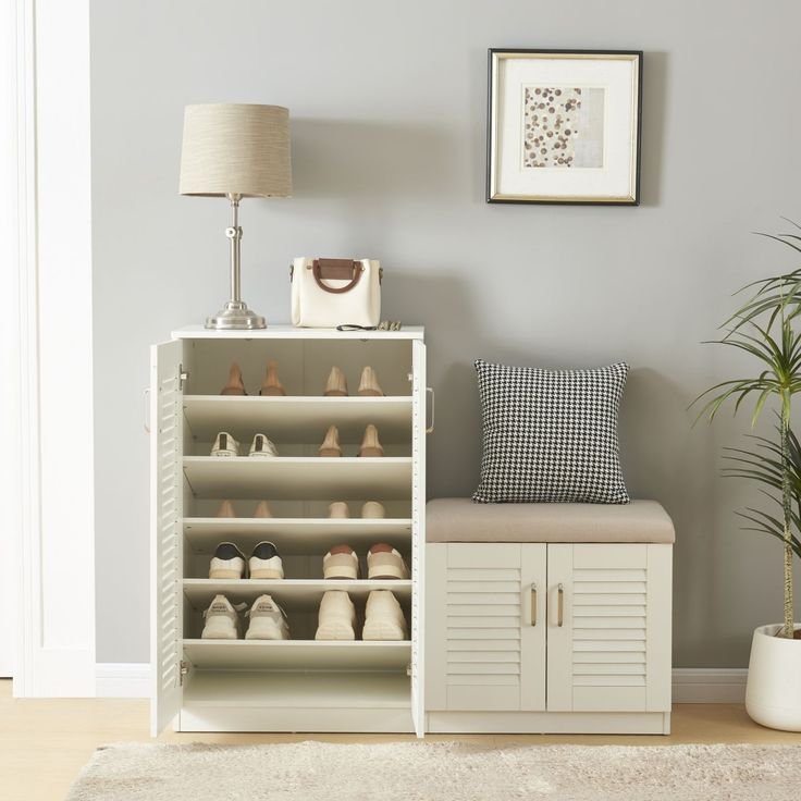 Modern designer shoe cabinet with seater